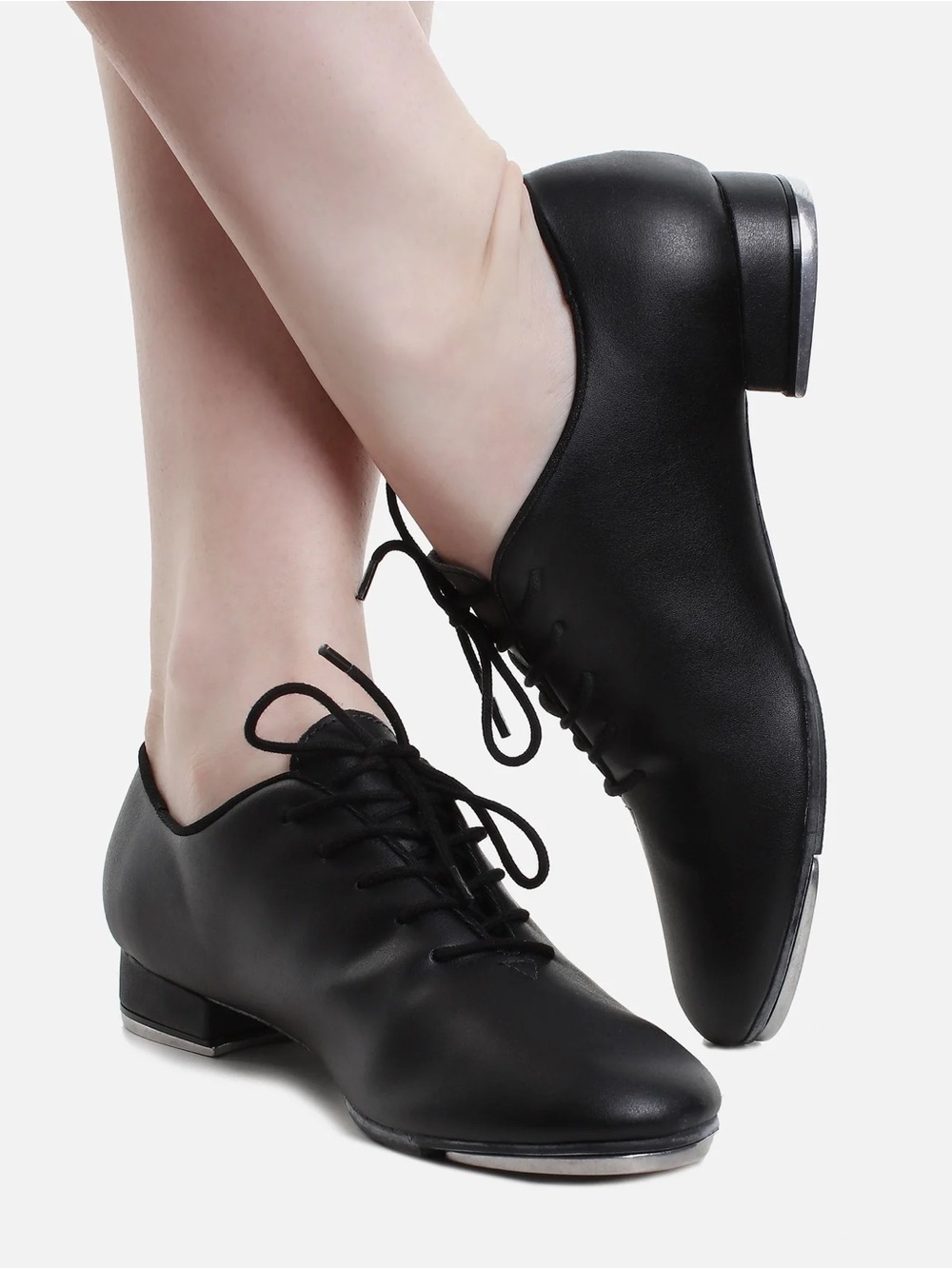 Black Lace-Up Tap Shoes